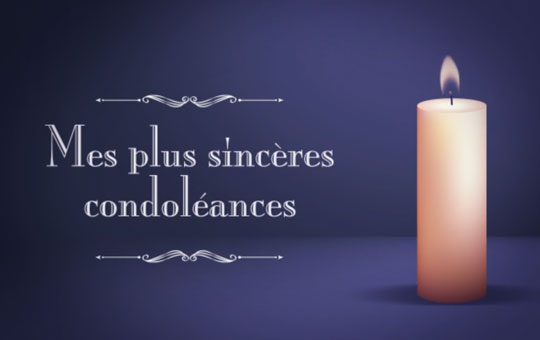 Carte Sinceres Condoleances